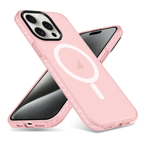 

For iPhone 15 Pro Max Skin Feel Airbag Shockproof MagSafe Phone Case(Pink)