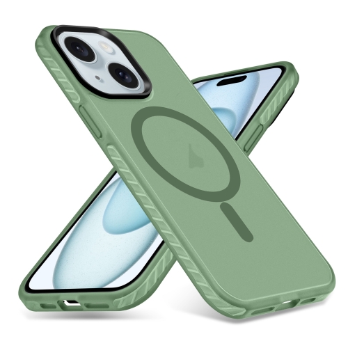 

For iPhone 15 Plus Skin Feel Airbag Shockproof MagSafe Phone Case(Green)