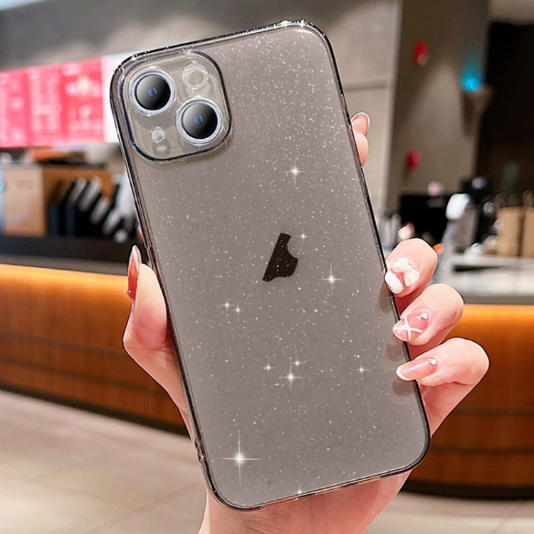

For iPhone 14 Plus Glitter Powder TPU Phone Case(Transparent Black)