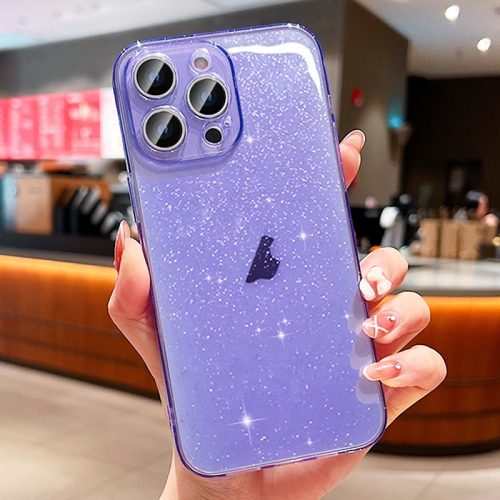 

For iPhone 14 Pro Glitter Powder TPU Phone Case(Transparent Purple)