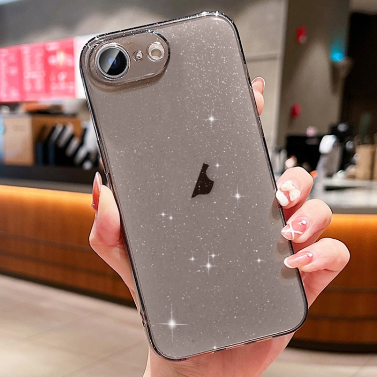 

For iPhone SE 2022 / 2020 / 8 Glitter Powder TPU Phone Case(Transparent Black)