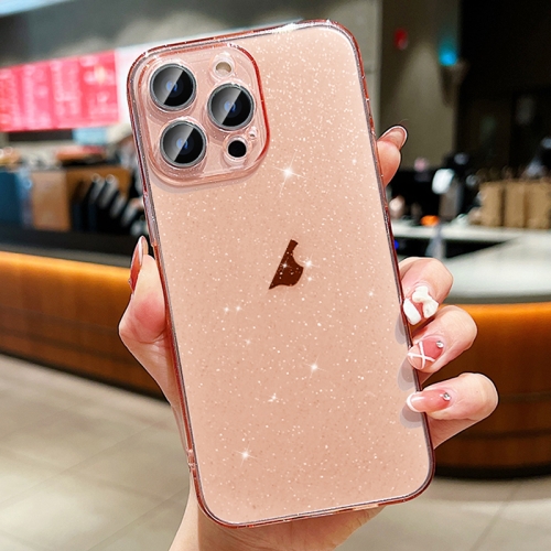 

For iPhone 13 Pro Max Glitter Powder TPU Phone Case(Transparent Pink)