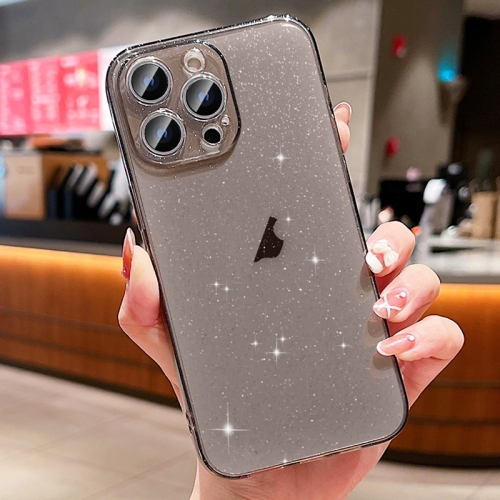 

For iPhone 13 Pro Glitter Powder TPU Phone Case(Transparent Black)