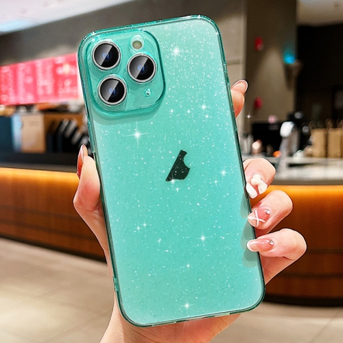 

For iPhone 11 Pro Max Glitter Powder TPU Phone Case(Transparent Green)