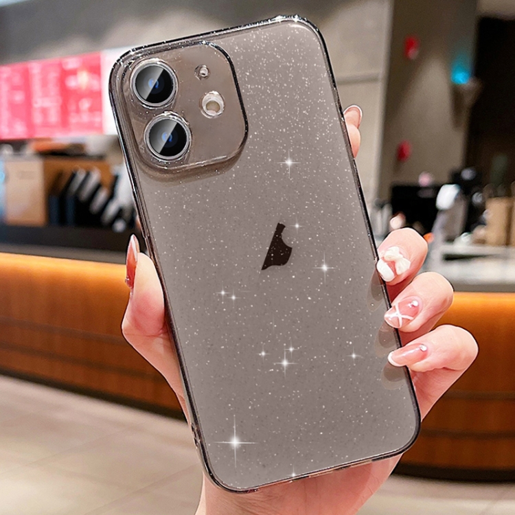 

For iPhone 11 Glitter Powder TPU Phone Case(Transparent Black)