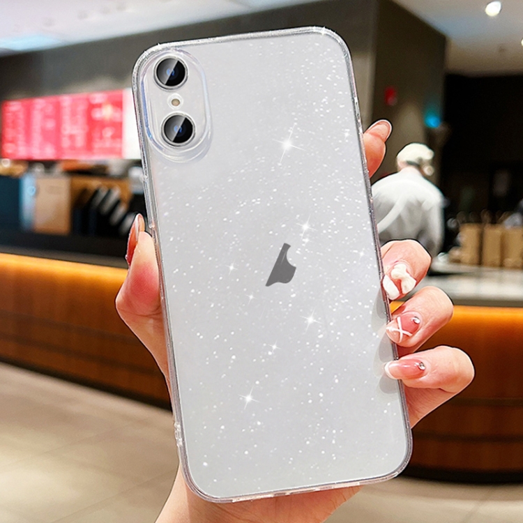 

For iPhone XS / X Glitter Powder TPU Phone Case(Transparent)