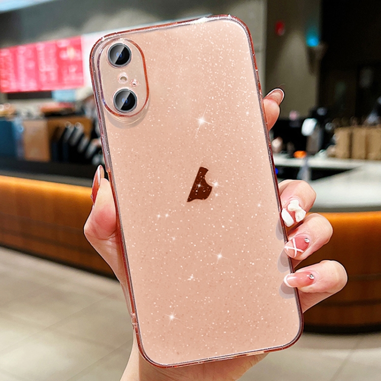 

For iPhone XS Max Glitter Powder TPU Phone Case(Transparent Pink)