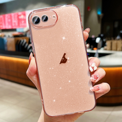 

For iPhone 8 Plus / 7 Plus Glitter Powder TPU Phone Case(Transparent Pink)