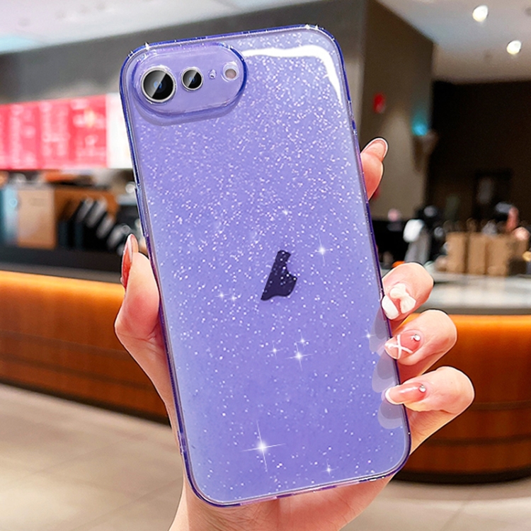 

For iPhone 8 Plus / 7 Plus Glitter Powder TPU Phone Case(Transparent Purple)