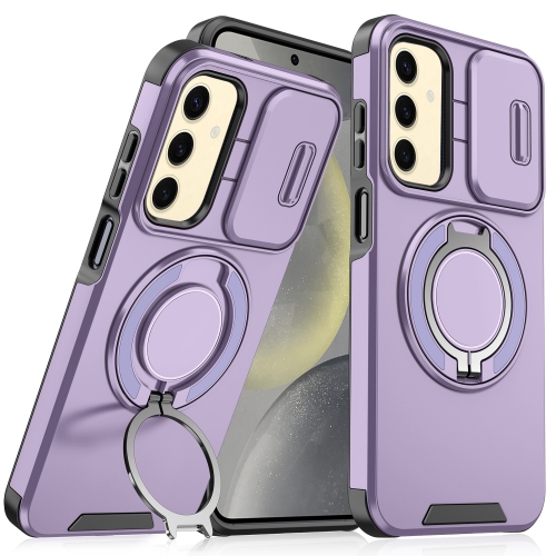 

For Samsung Galaxy S24+ 5G Sliding Camshield Ring Holder Phone Case(Purple)