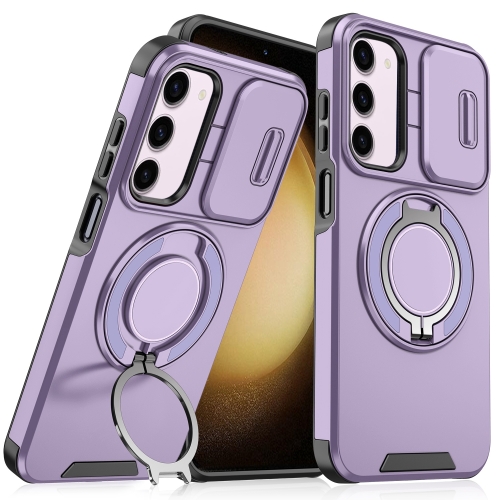 

For Samsung Galaxy S23 5G Sliding Camshield Ring Holder Phone Case(Purple)