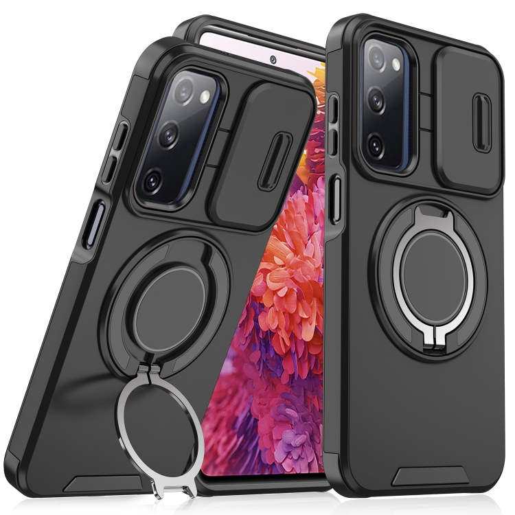 

For Samsung Galaxy S20 FE Sliding Camshield Ring Holder Phone Case(Black)