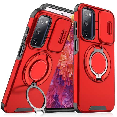 

For Samsung Galaxy S20 FE Sliding Camshield Ring Holder Phone Case(Red)