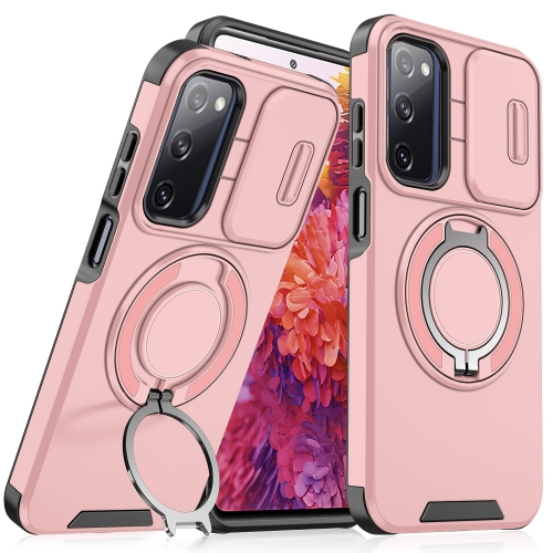 

For Samsung Galaxy S20 FE Sliding Camshield Ring Holder Phone Case(Pink)