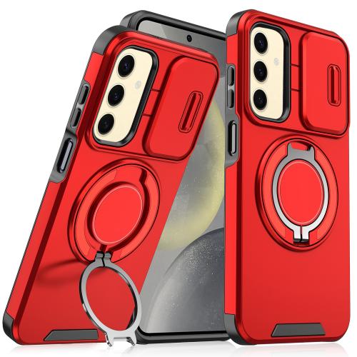 

For Samsung Galaxy S25+ 5G Sliding Camshield Ring Holder Phone Case(Red)