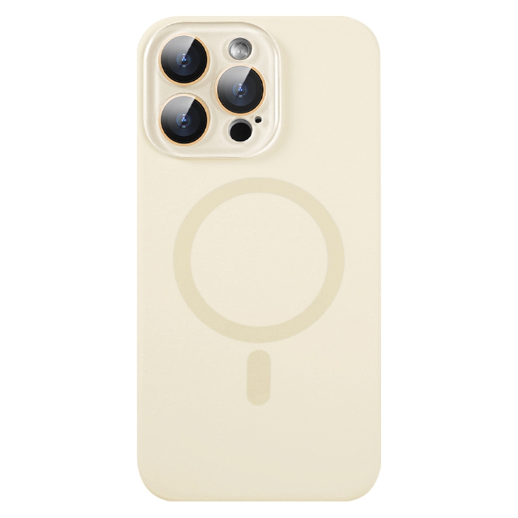 

For iPhone 15 Pro Liquid Silicone MagSafe Full Coverage Phone Case with Lens Film(White)