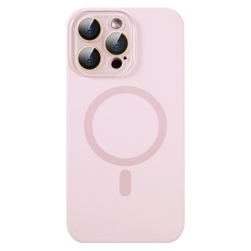 

For iPhone 13 Pro MagSafe Liquid Silicone Full Coverage Phone Case with Lens Film(Pink)