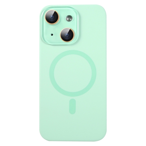 

For iPhone 13 Liquid Silicone MagSafe Full Coverage Phone Case with Lens Film(Green)