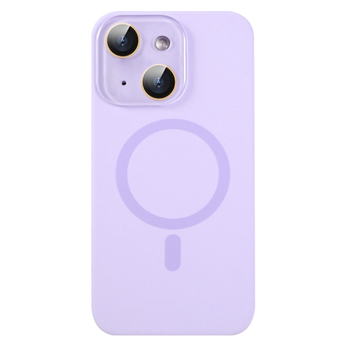 

For iPhone 13 Liquid Silicone MagSafe Full Coverage Phone Case with Lens Film(Purple)