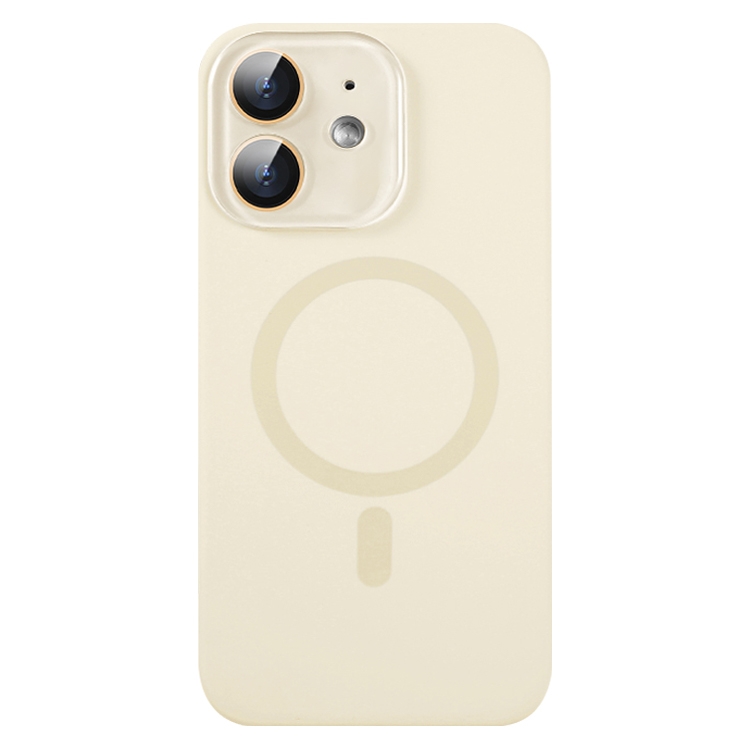 

For iPhone 12 Liquid Silicone MagSafe Full Coverage Phone Case with Lens Film(White)