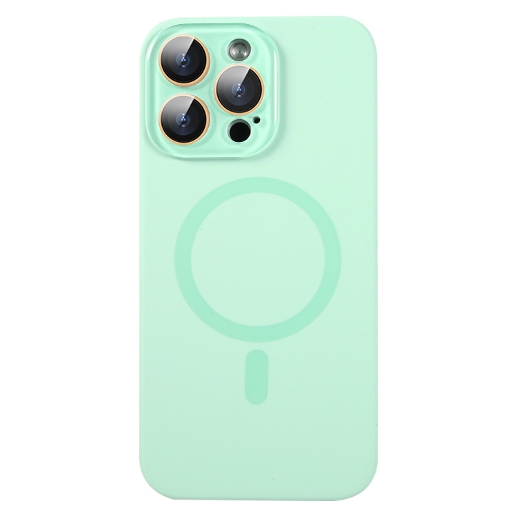 

For iPhone 16 Pro Liquid Silicone MagSafe Full Coverage Phone Case with Lens Film(Green)
