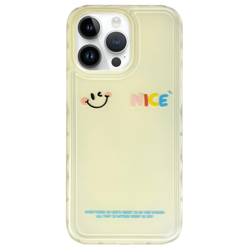 

For iPhone 14 Pro Creative Edge Simple Smiley Face Pattern TPU + PC Phone Case(Yellow)