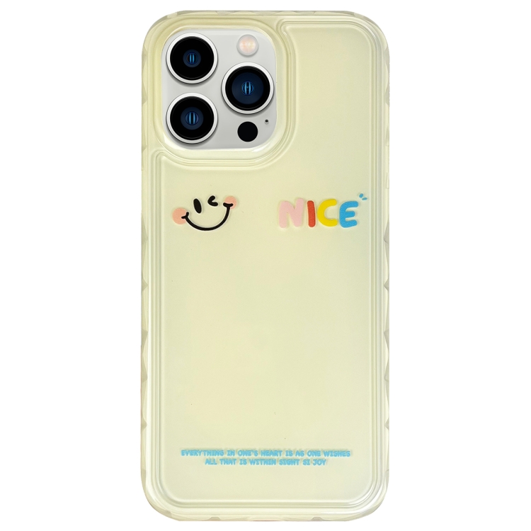 

For iPhone 13 Pro Creative Edge Simple Smiley Face Pattern TPU + PC Phone Case(Yellow)
