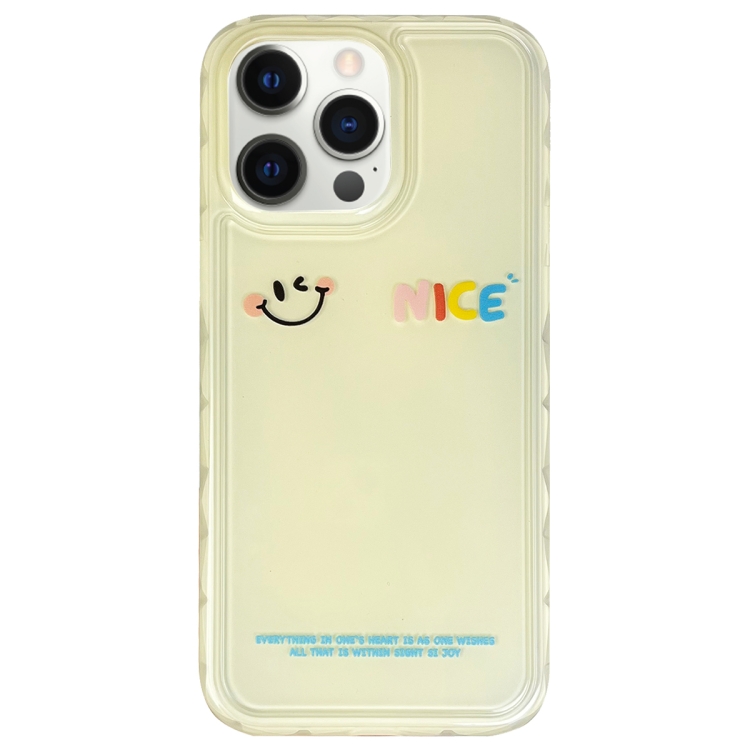 

For iPhone 12 Pro Max Creative Edge Simple Smiley Face Pattern TPU + PC Phone Case(Yellow)