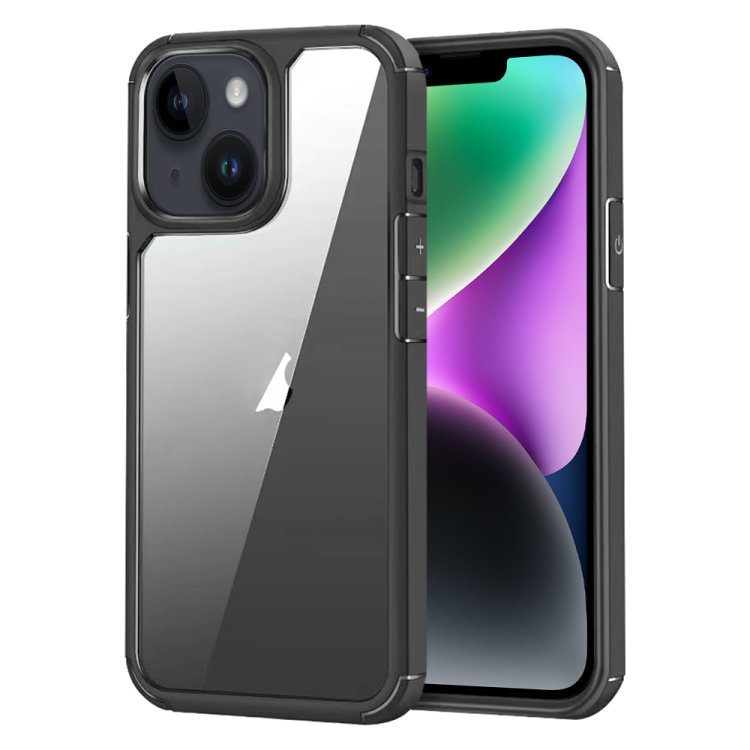 

For iPhone 14 Plus Acrylic+TPU Transparent Shockproof Phone Case(Black)