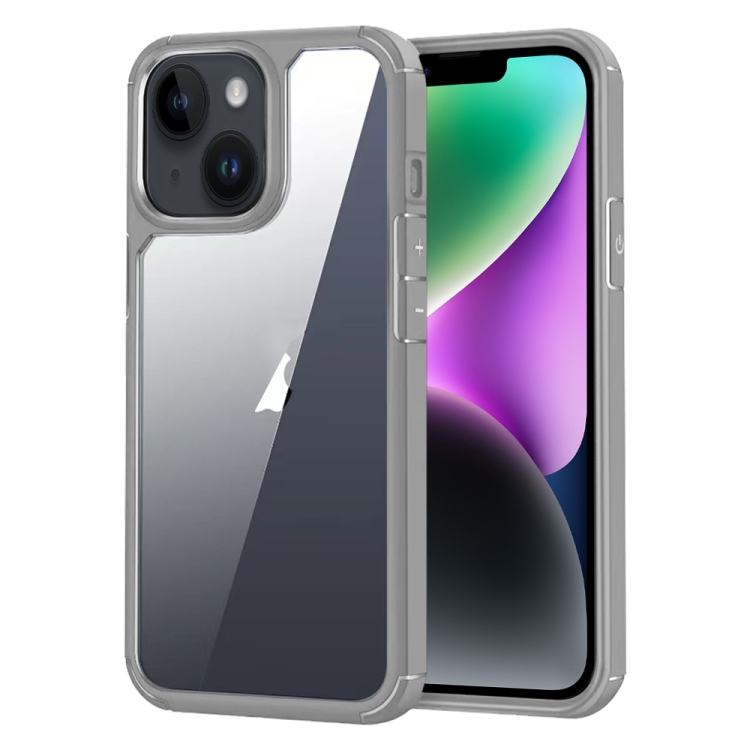 

For iPhone 14 Acrylic+TPU Transparent Shockproof Phone Case(Grey)