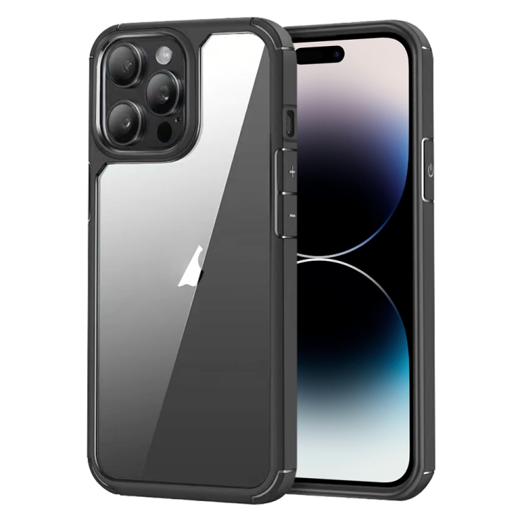 

For iPhone 14 Pro Max Acrylic+TPU Transparent Shockproof Phone Case(Black)