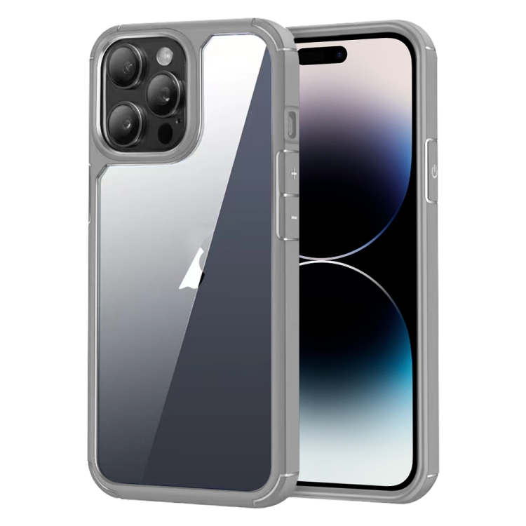 

For iPhone 14 Pro Max Acrylic+TPU Transparent Shockproof Phone Case(Grey)