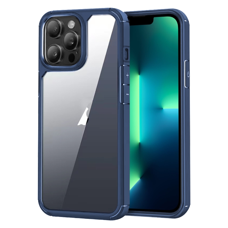 

For iPhone 13 Pro Acrylic+TPU Transparent Shockproof Phone Case(Royal Blue)