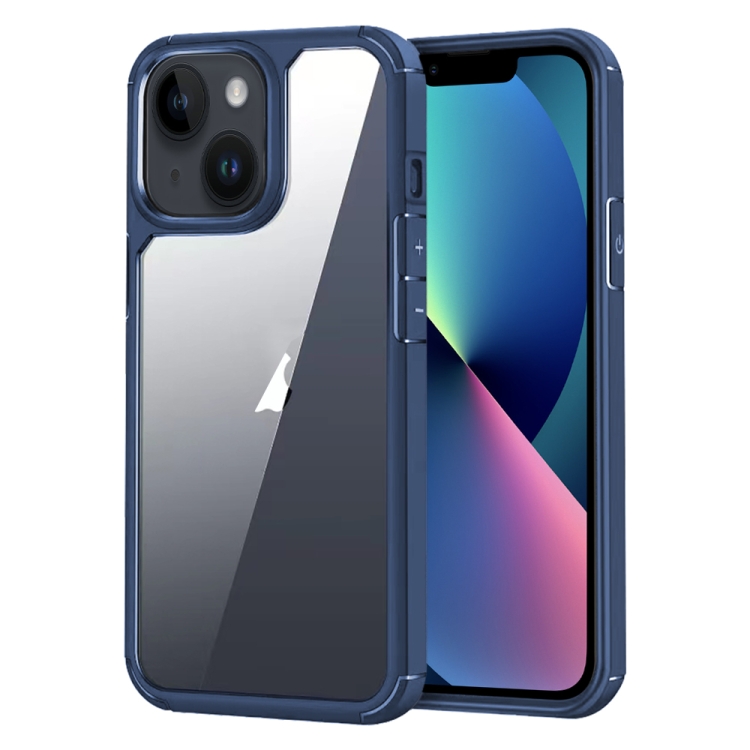 

For iPhone 13 Acrylic+TPU Transparent Shockproof Phone Case(Royal Blue)