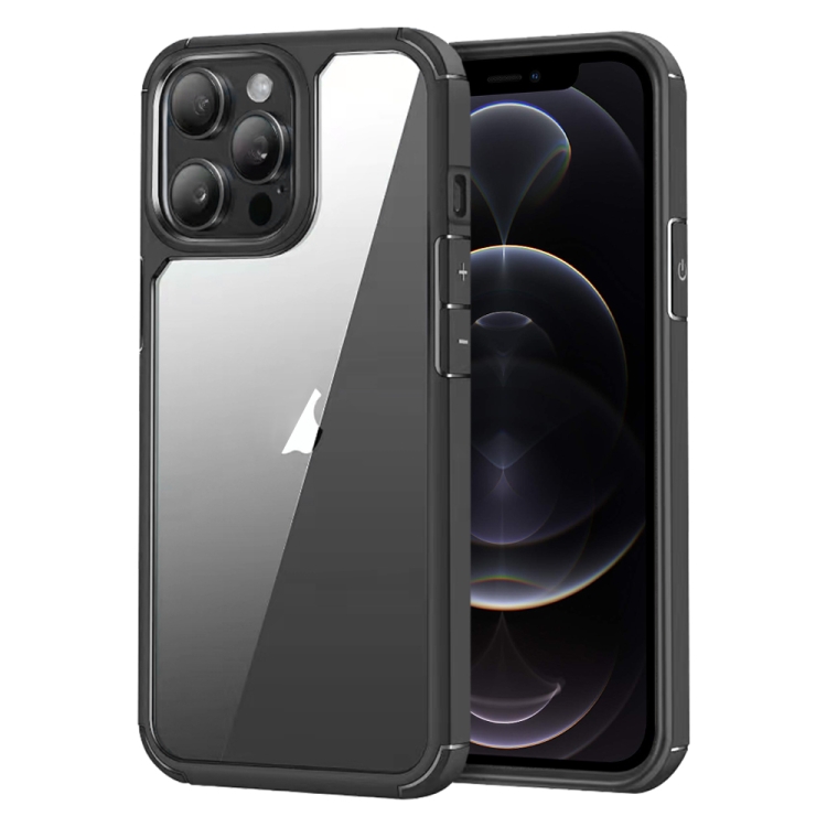 

For iPhone 12 Pro Acrylic+TPU Transparent Shockproof Phone Case(Black)