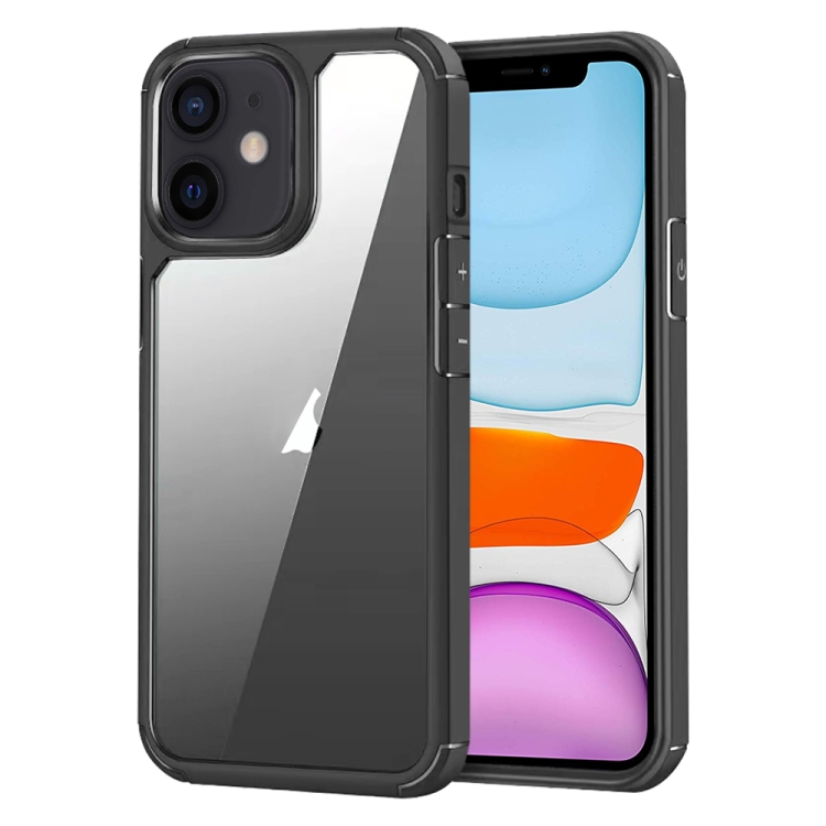 

For iPhone 11 Acrylic+TPU Transparent Shockproof Phone Case(Black)