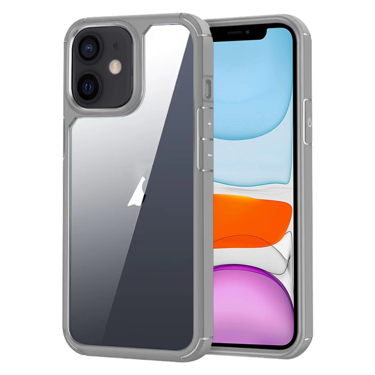 

For iPhone 11 Acrylic+TPU Transparent Shockproof Phone Case(Grey)