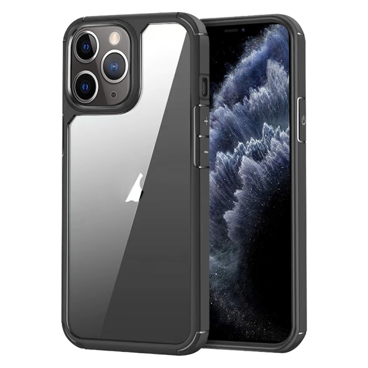 

For iPhone 11 Pro Acrylic+TPU Transparent Shockproof Phone Case(Black)