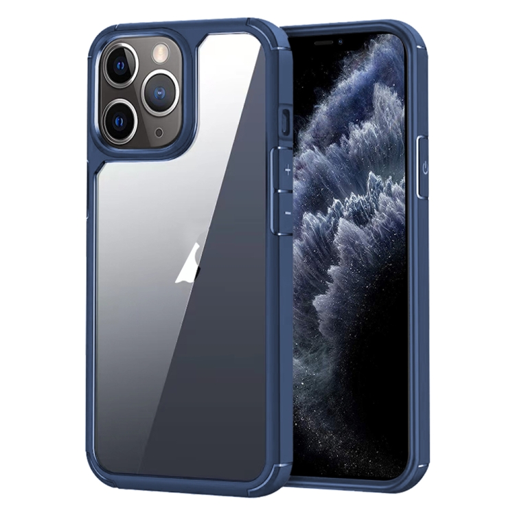 

For iPhone 11 Pro Acrylic+TPU Transparent Shockproof Phone Case(Royal Blue)