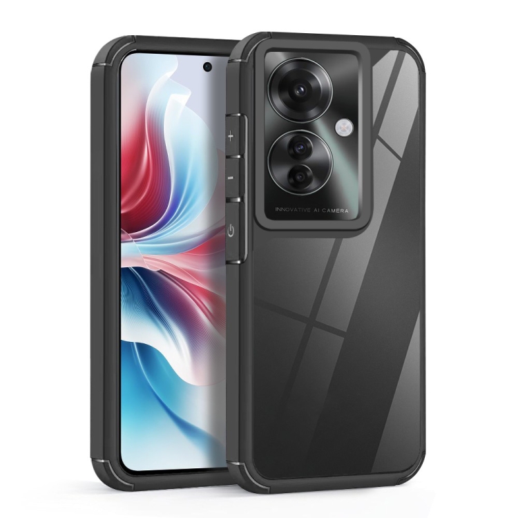 

For OPPO Reno11 F 5G Acrylic+TPU Transparent Shockproof Phone Case(Black)
