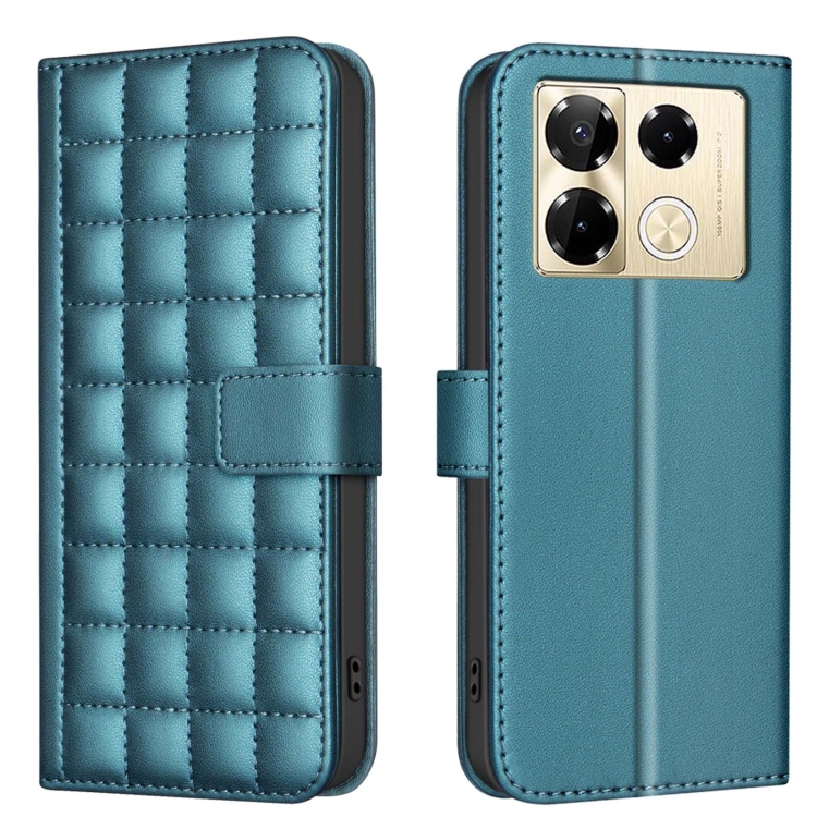 

For Infinix Note 40 Pro 5G / 4G Square Texture Leather Phone Case(Green)