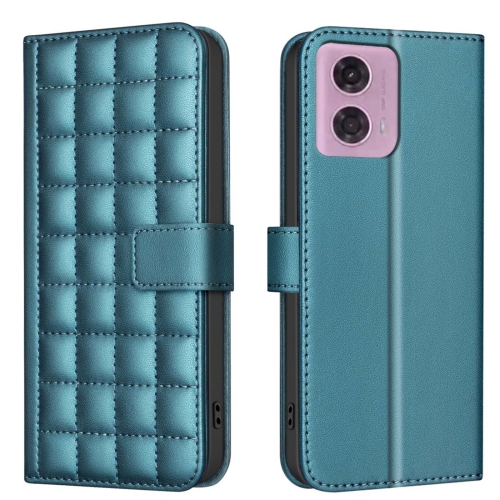 

For Motorola Moto G04 / G24 / E14 Square Texture Leather Phone Case(Green)