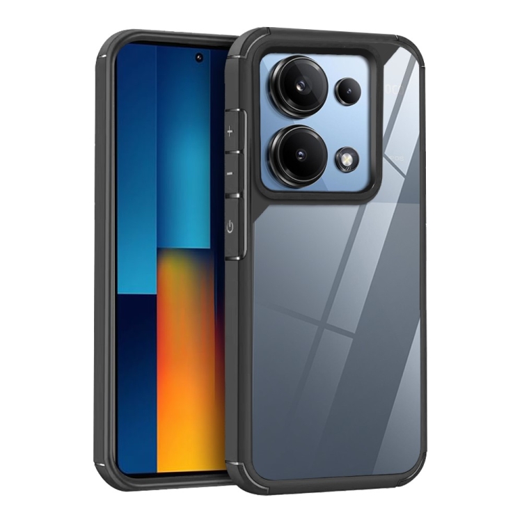 

For Redmi Note 13 Pro 4G Acrylic+TPU Transparent Shockproof Phone Case(Black)