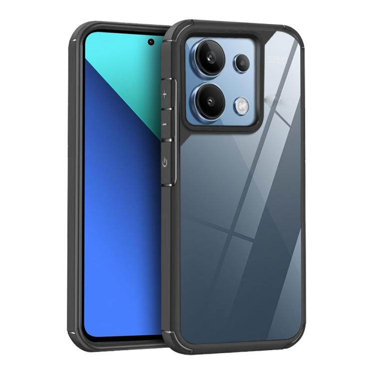 

For Redmi Note 13 4G Acrylic+TPU Transparent Shockproof Phone Case(Black)