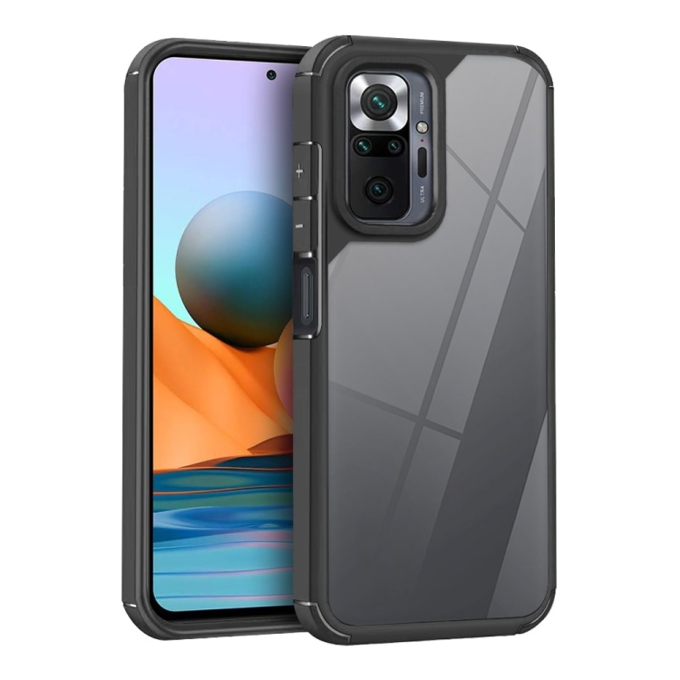 

For Redmi Note 10 Pro 4G Acrylic+TPU Transparent Shockproof Phone Case(Black)