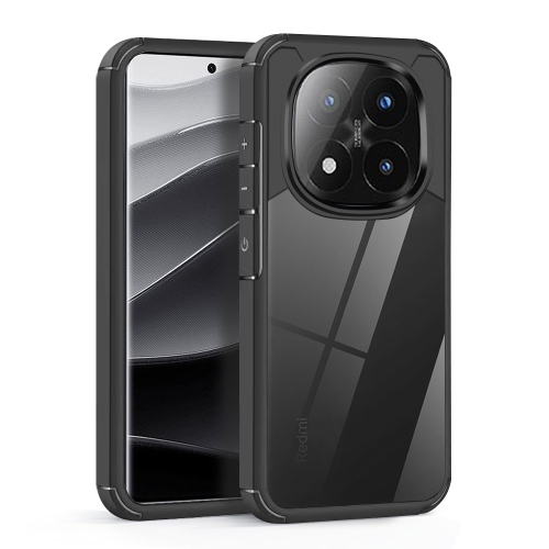 

For Redmi Note 14 Pro 5G Acrylic+TPU Transparent Shockproof Phone Case(Black)