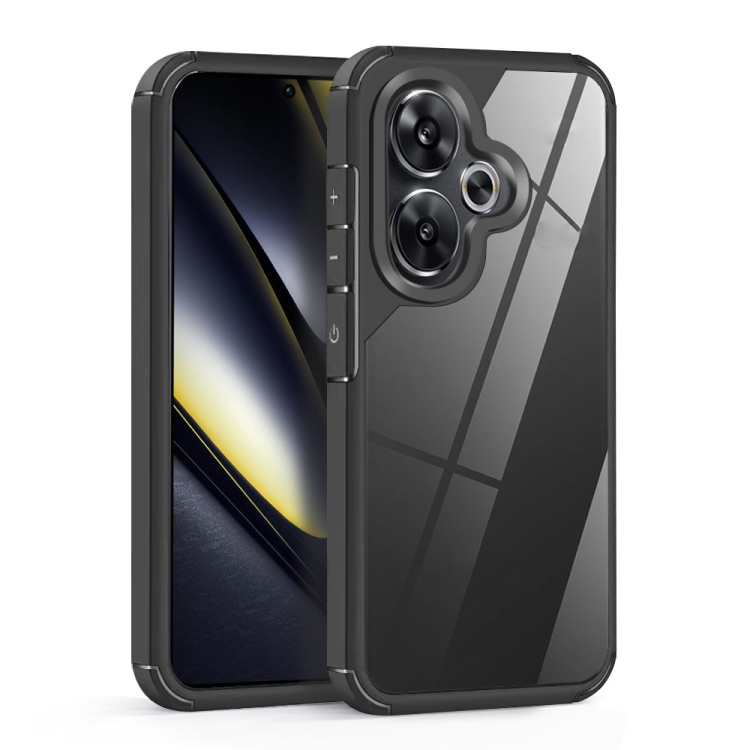 

For Xiaomi Poco F6 Acrylic+TPU Transparent Shockproof Phone Case(Black)