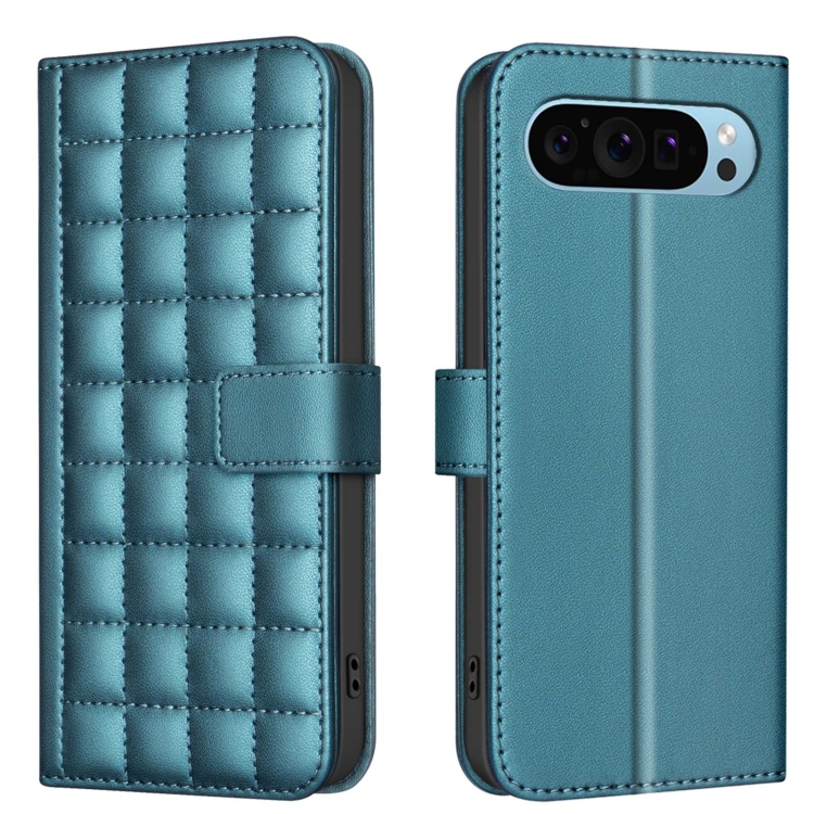 

For Google Pixel 9 Pro Square Texture Leather Phone Case(Green)