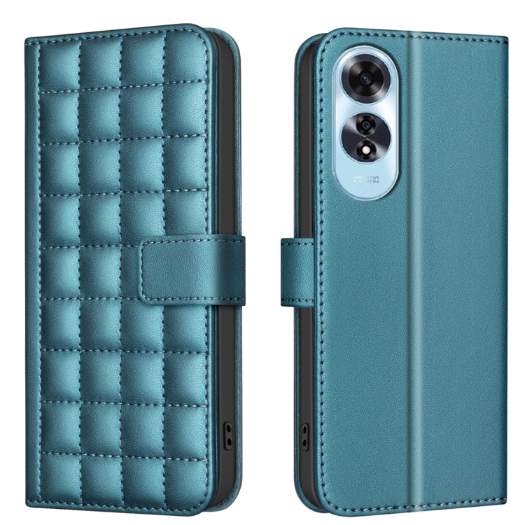 

For OPPO A60 4G Square Texture Leather Phone Case(Green)