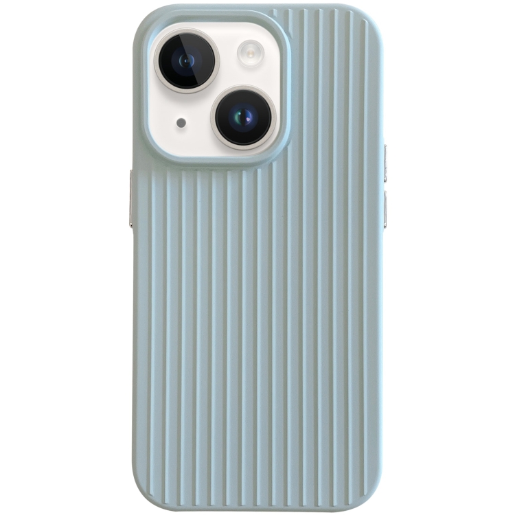 

For iPhone 13 Macaroon Tile Stripe TPU Hybrid PC Phone Case(Blue)